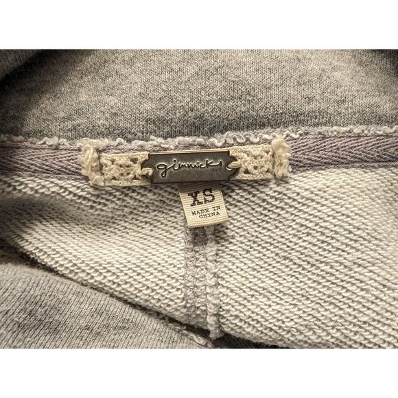 Gimmicks embellished long sleeve kangaroo pocket‎ gray embroidered Sweatshirt XS - Picture 6 of 8